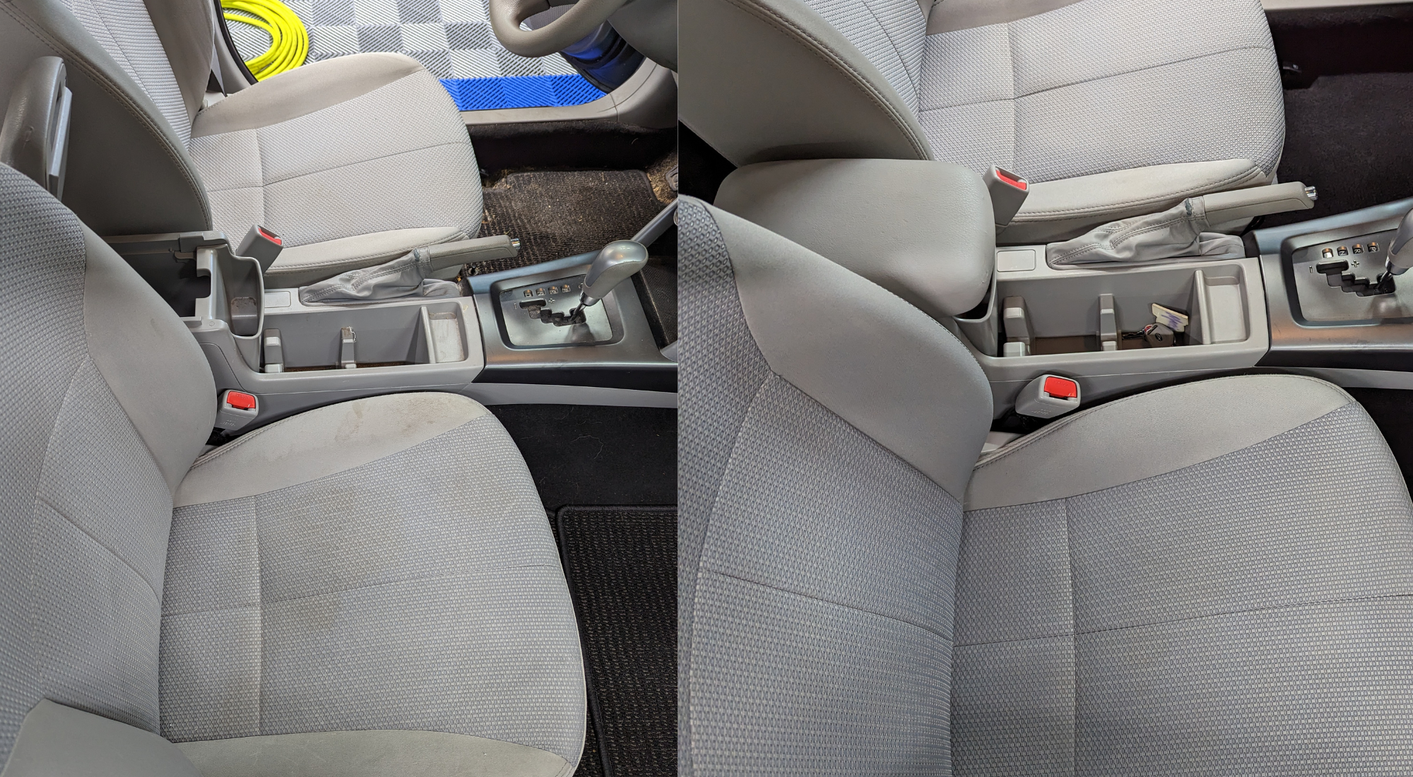 car interior before and after