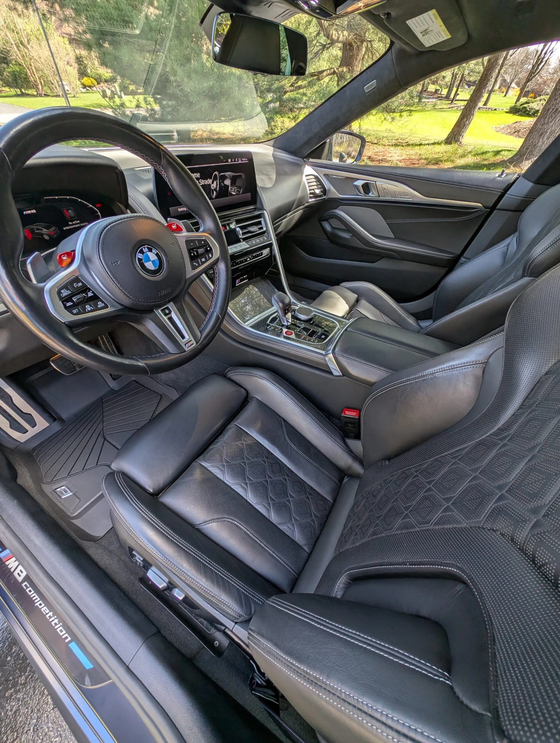 BMW M8 Interior Cleaned by Loupe Detailing’s Mobile Service Interior detailing of BMW M8 Competition performed on-site by Loupe Detailing’s mobile service in Amherst, NY